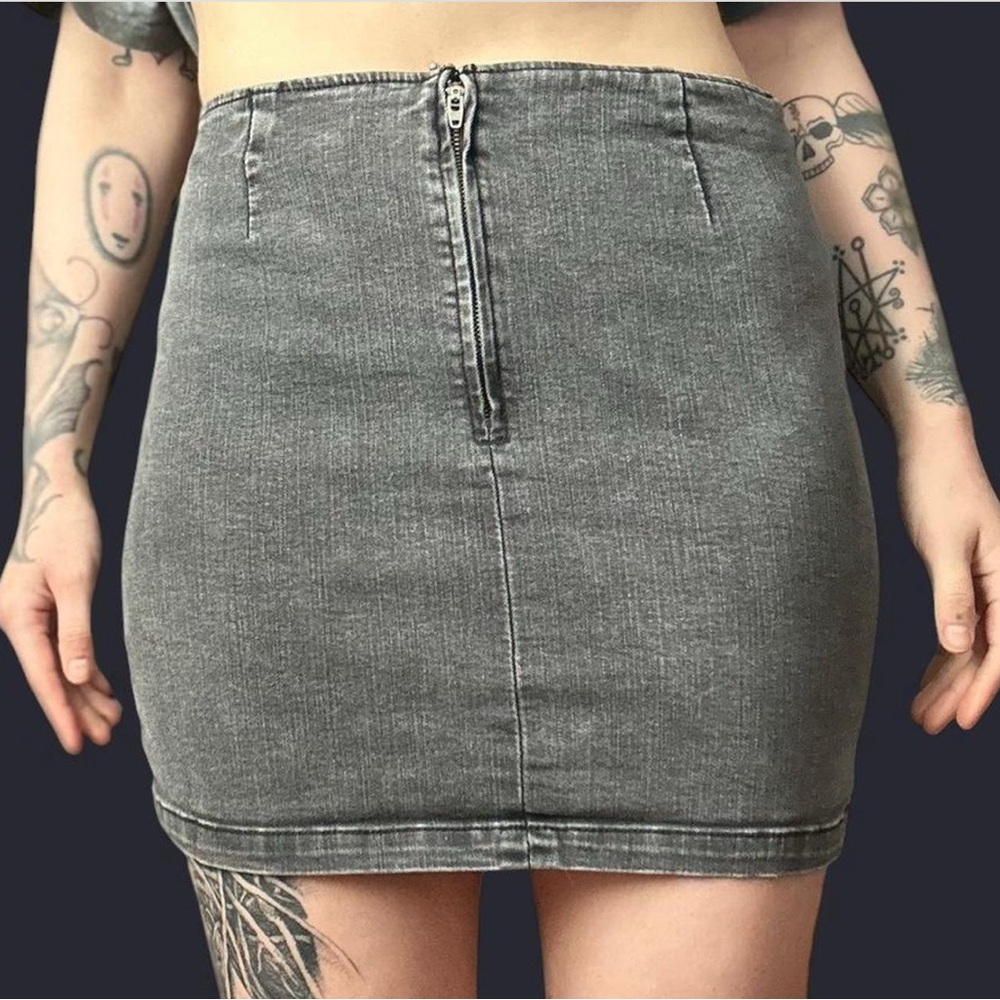Wild Fable Grey Denim Mini Skirt 🦇